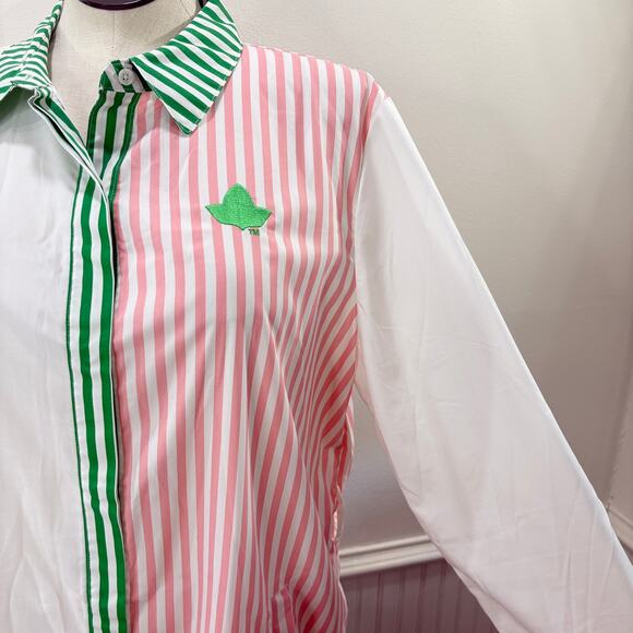 AKA Sorority Size XXL Shirt Dress Ivy Storehouse Alpha Kappa Alpha Striped READ - Picture 13 of 15
